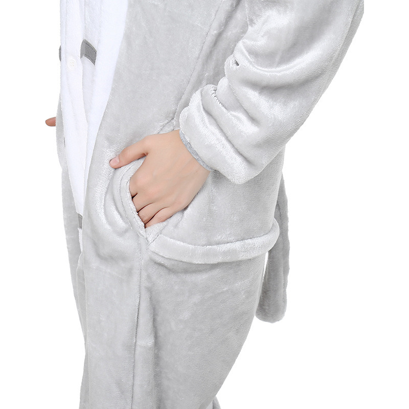 Foto 3 pulgar | Mono De Pijama De Peluche Con Puntadas Kigurumi Para Cosplay Para Adultos - Venta Internacional.