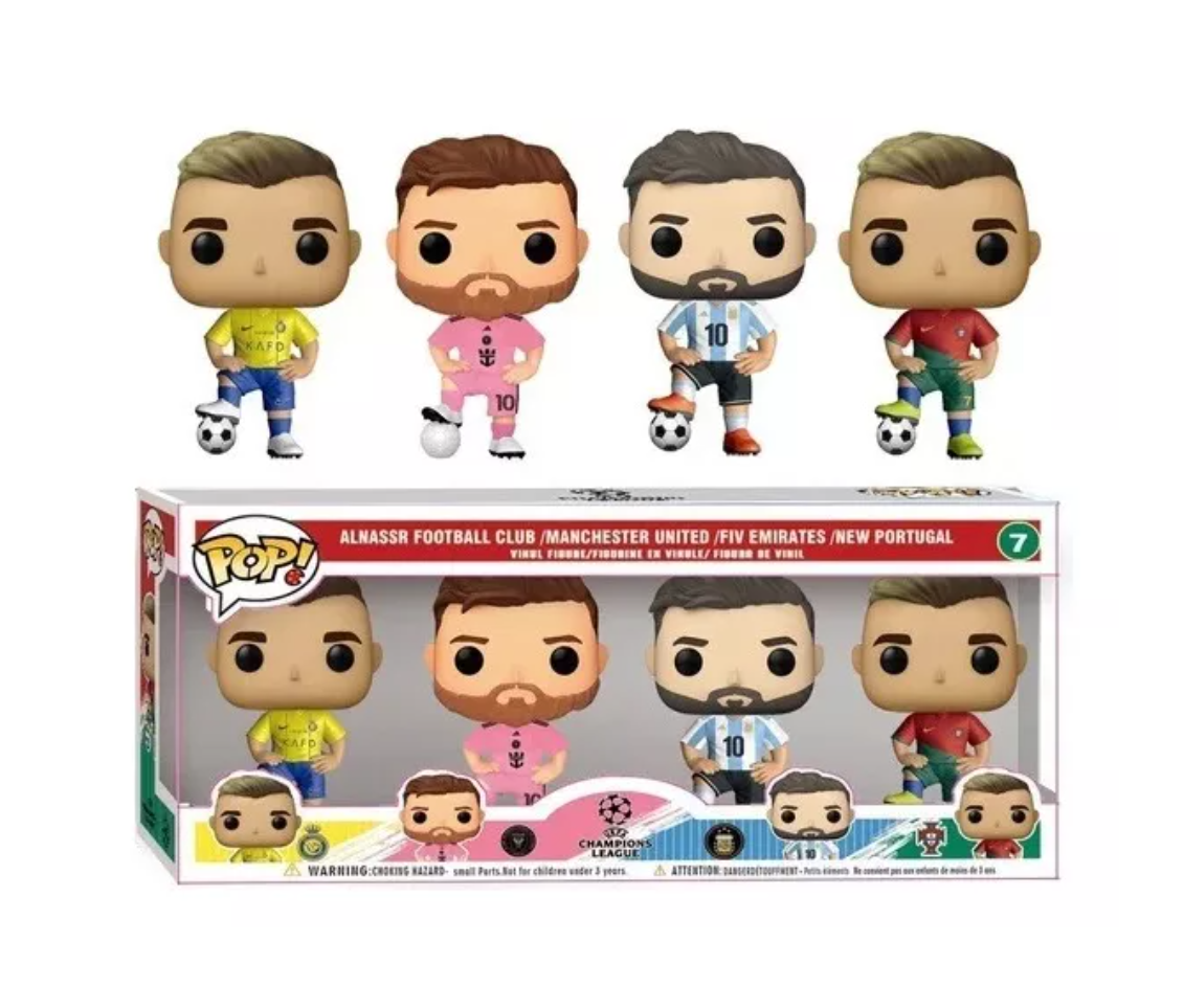 Figuras Funko Pop Futbol: Cristiano Ronaldo y Lionel Messi 4 piezas