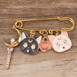 Foto 5 | Broche Vintage Con Forma De Rosa, Diseño De Sailor Moon Luna, 6 Cm - Venta Internacional.