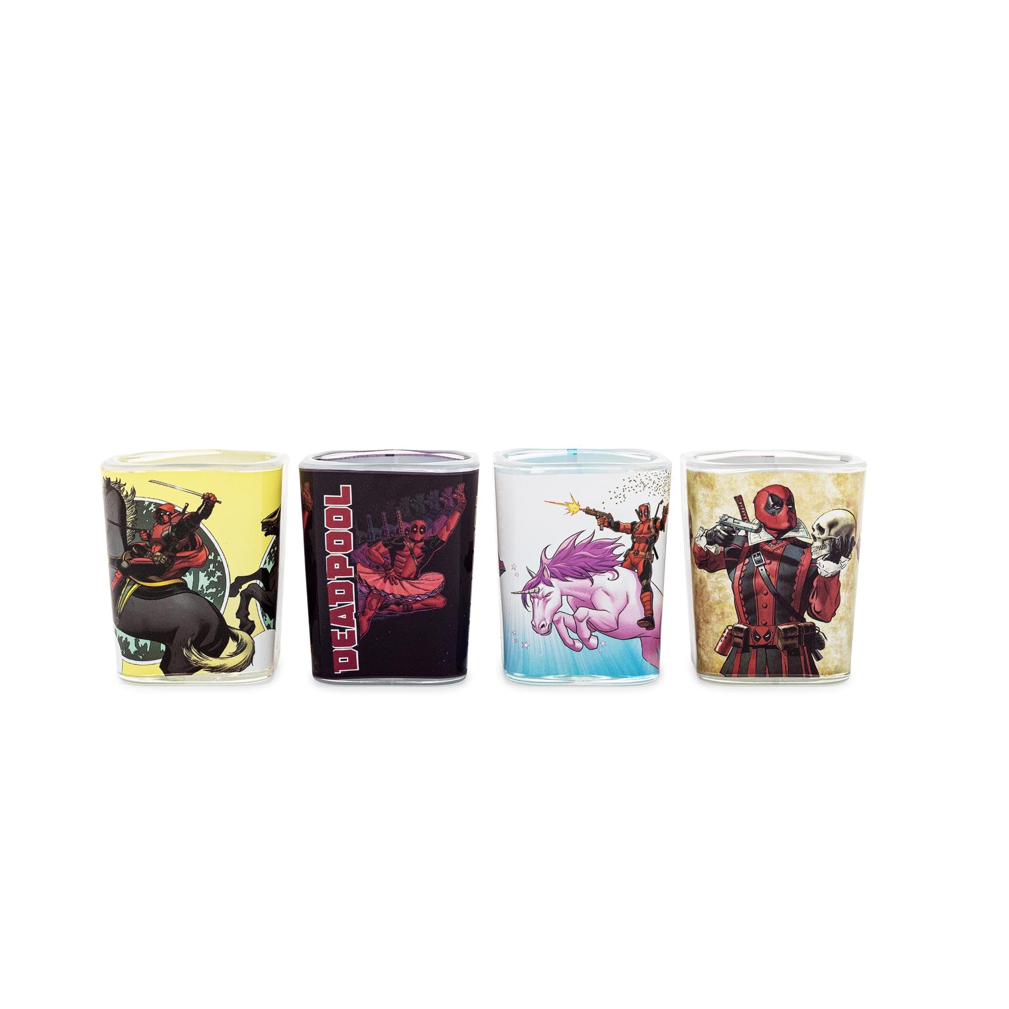 Minivasos De Chupito Plateados Buffalo Marvel Deadpool, 60 Ml, Paquete De 4 - Venta Internacional.