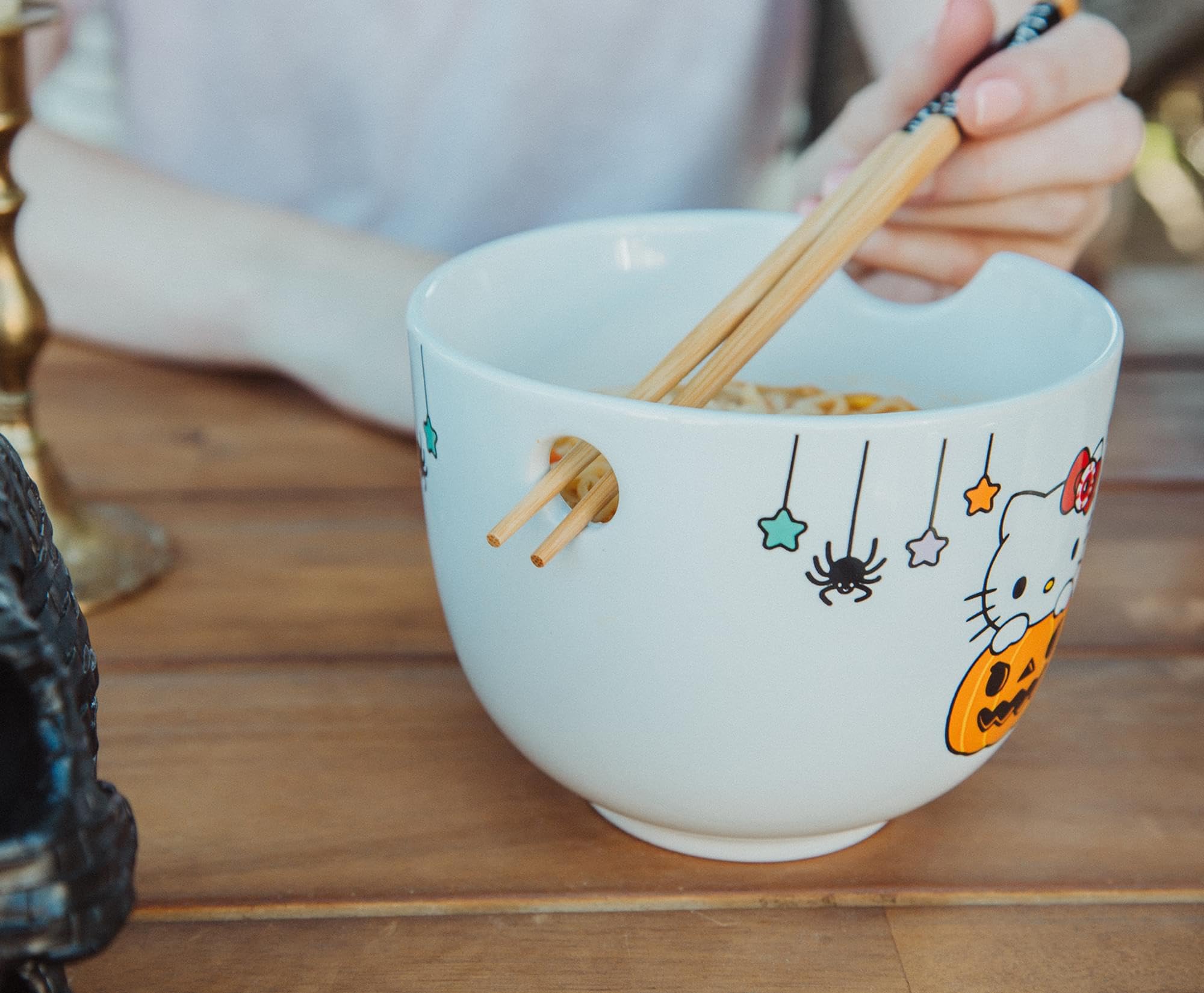 Foto 8 pulgar | Juego De Vajilla Sanrio Hello Kitty Pumpkin Boo Ramen Ceramic - Venta Internacional.