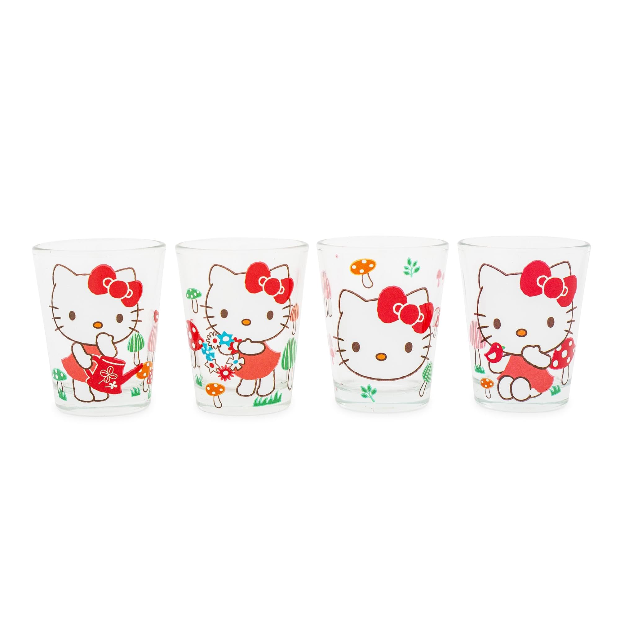Minigafas De Chupito Buffalo Sanrio Hello Kitty X4, Color Plateado - Venta Internacional.
