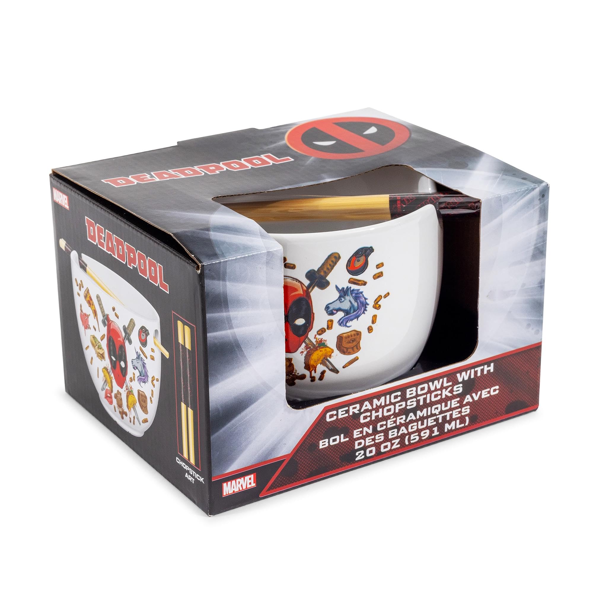 Foto 3 pulgar | Set De Vajilla Ramen Silver Buffalo Marvel Deadpool Icons - Venta Internacional.