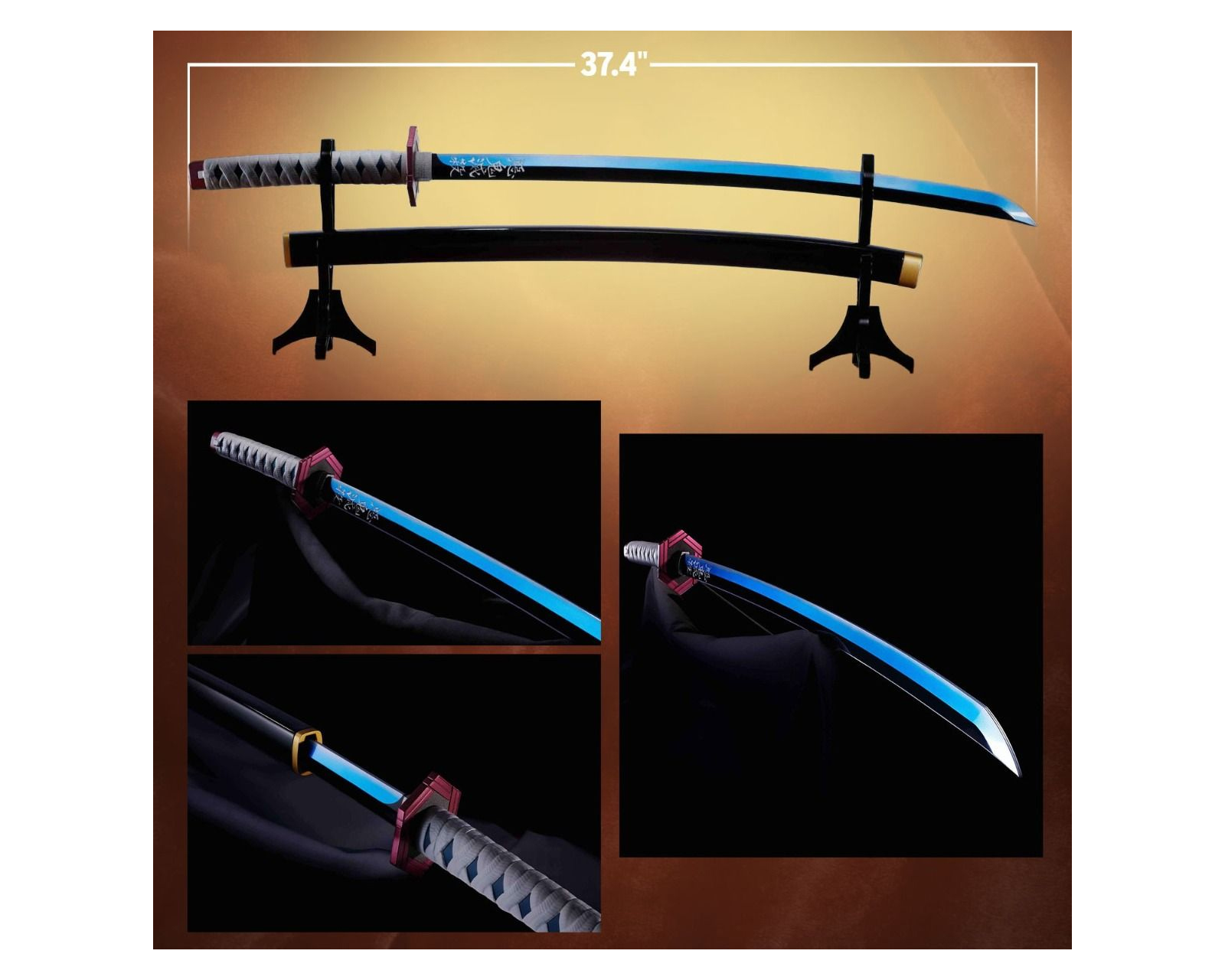 Foto 4 pulgar | Proplica Demon Slayer Espada Nichirin (giyu Tomioka) 95 Cm