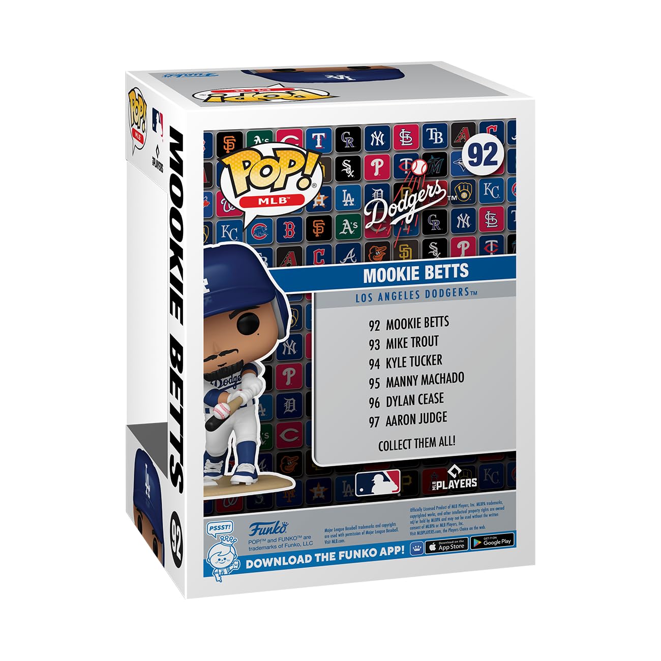Foto 4 pulgar | Figura Funko Pop! Mlb: Dodgers - Mookie Betts 11,3 Cm - Venta Internacional.
