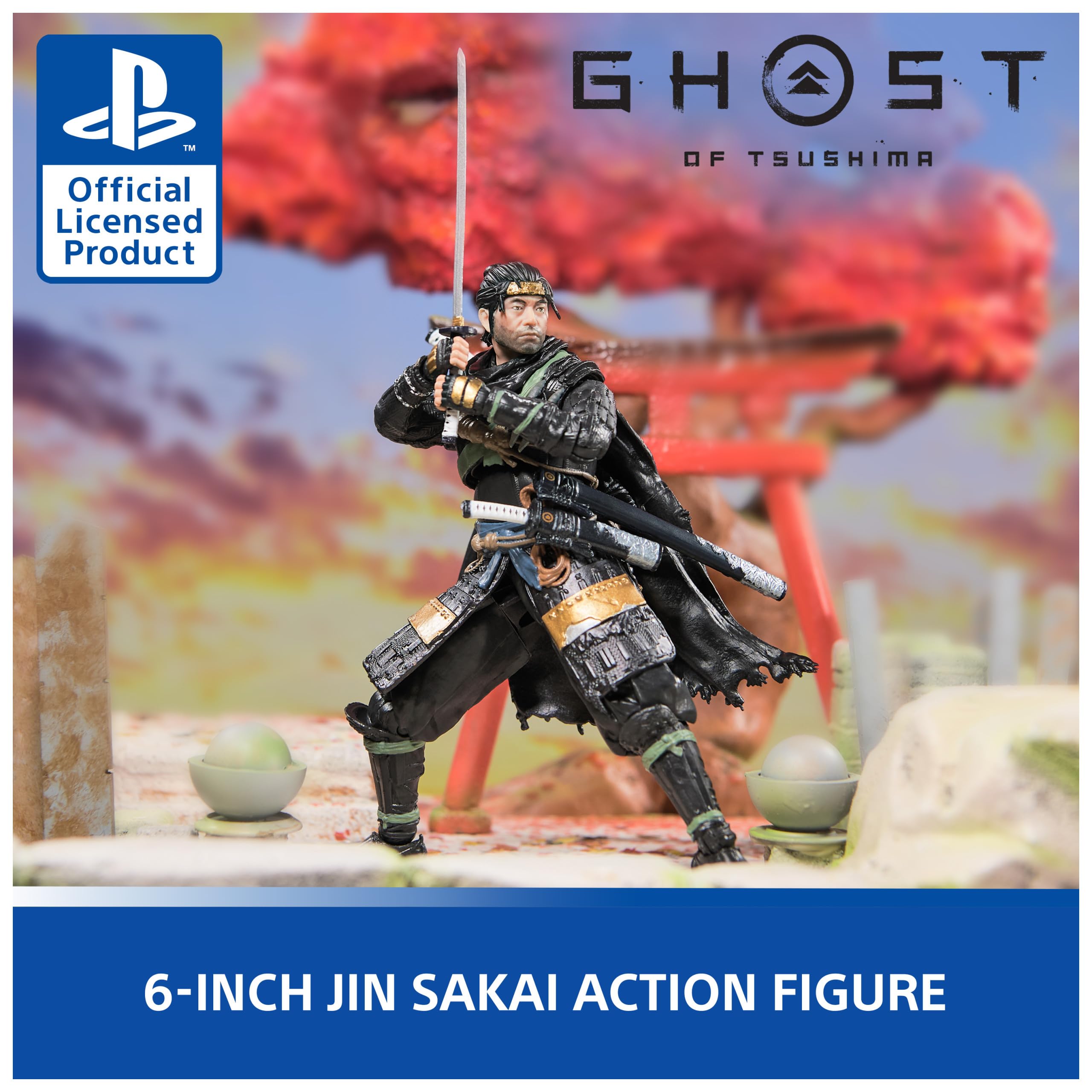 Foto 3 pulgar | Figura De Acción Playstation Ghost Of Tsushima Jin Sakai 6'' - Venta Internacional.