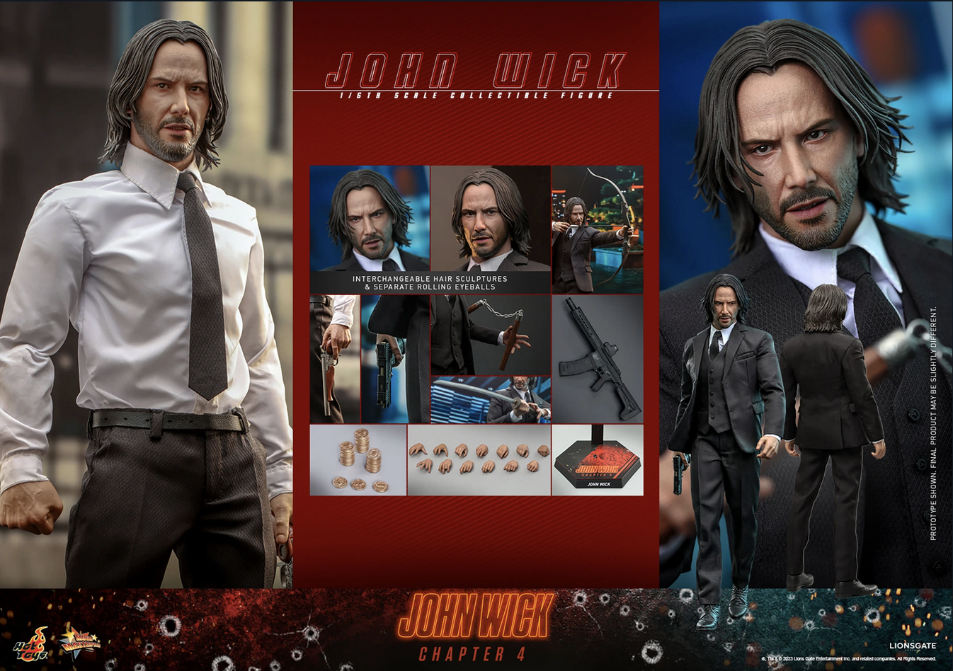 Foto 3 pulgar | John Wick 1/6 John Wick Chapter 4 Hot Toys