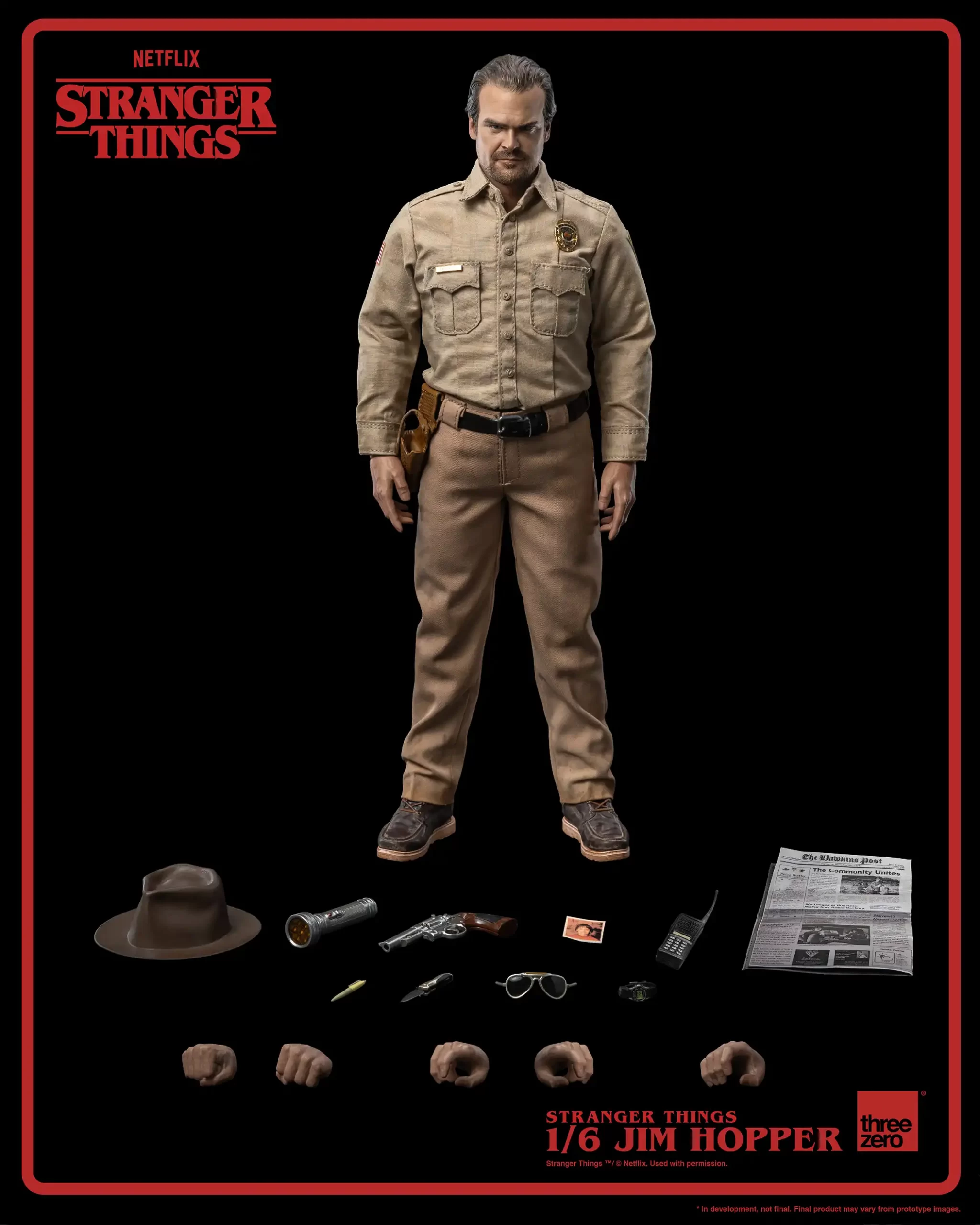 Foto 3 pulgar | Jim Hopper Temporada 1 1/6 Stranger Things Threezero