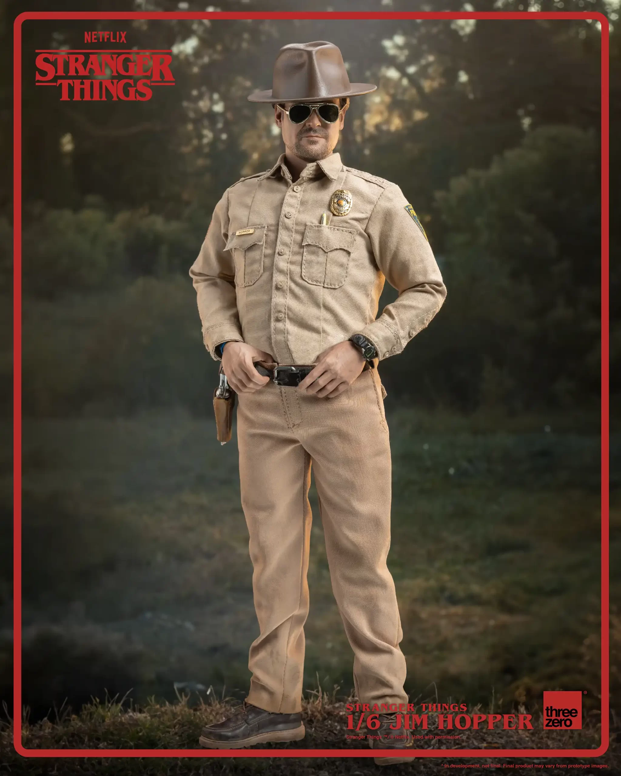 Foto 4 pulgar | Jim Hopper Temporada 1 1/6 Stranger Things Threezero