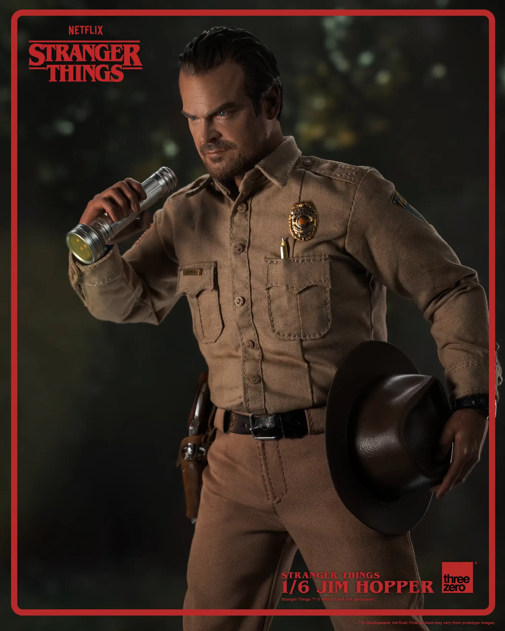 Foto 8 pulgar | Jim Hopper Temporada 1 1/6 Stranger Things Threezero