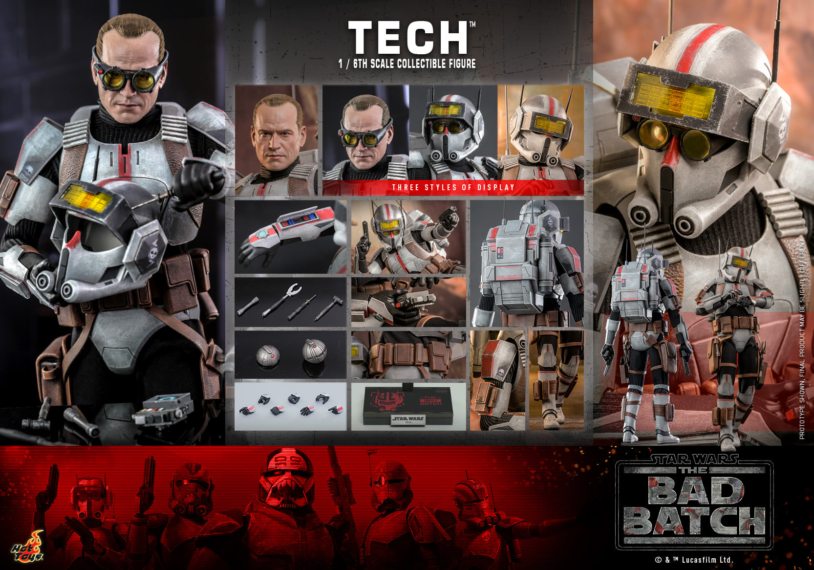 Foto 3 pulgar | Tech 1/6 Star Wars The Bad Batch Hot Toys