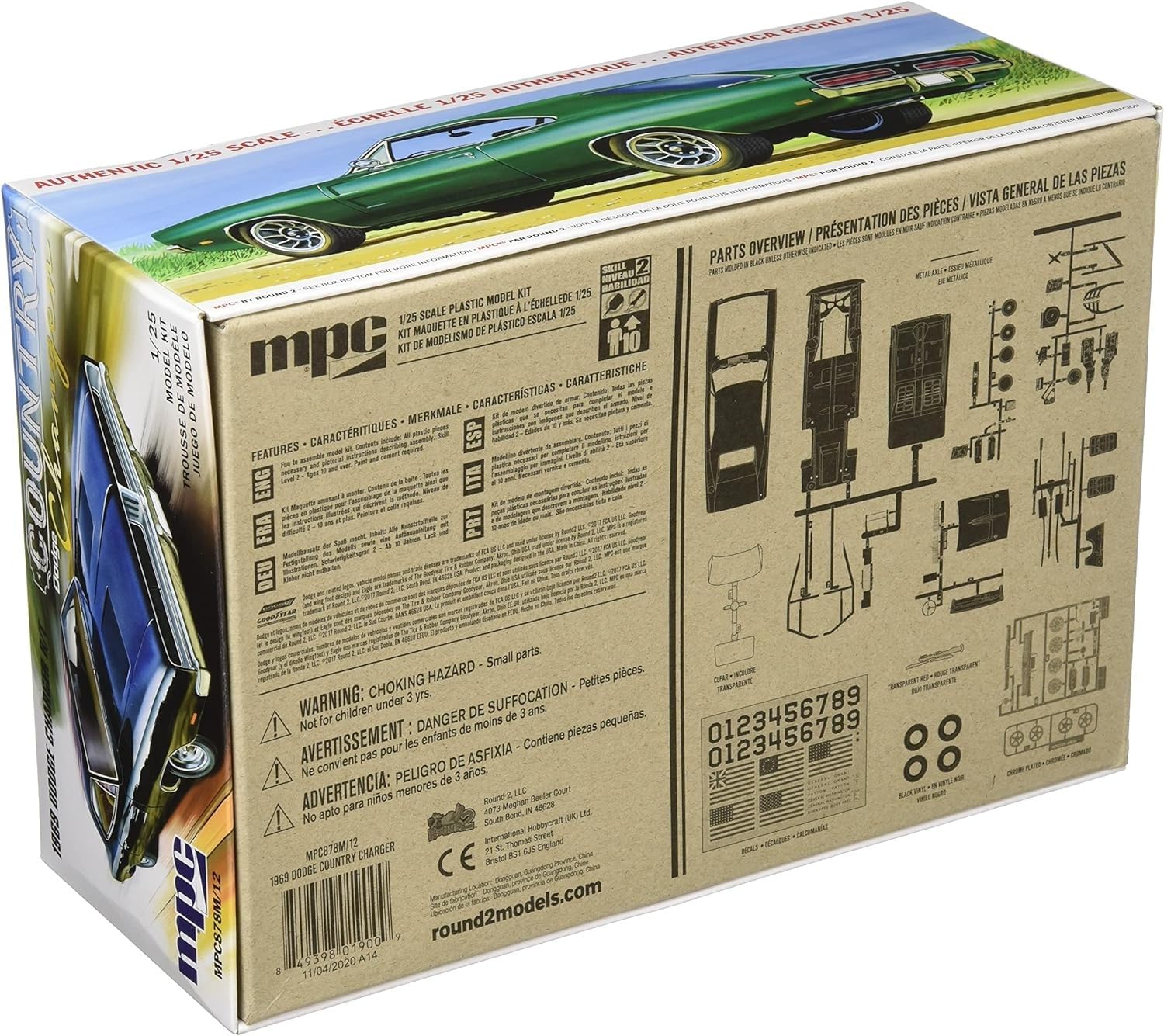 Foto 3 pulgar | Maqueta Mpc 1969 Para Dodge Country Charger R-t A Escala 1:25 - Venta Internacional.