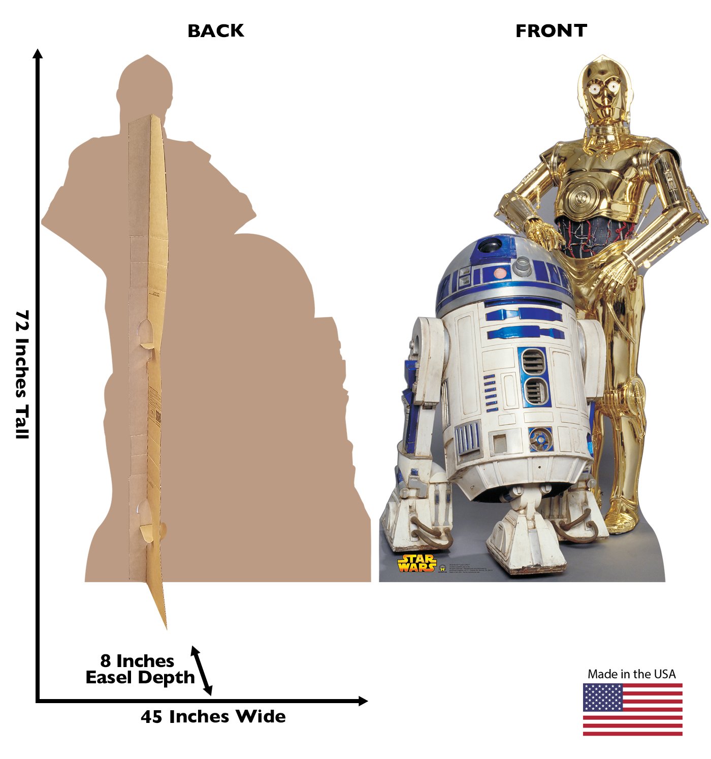 Foto 2 | Personas R2-d2 Y C-3po Con Recorte De Cartón - Venta Internacional.