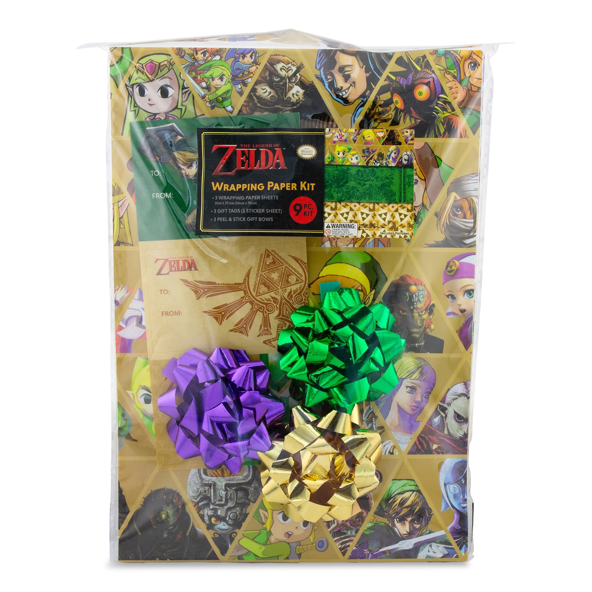 Foto 2 | Kit De Papel De Regalo Nintendo The Legend Of Zelda, 9 Piezas - Venta Internacional.