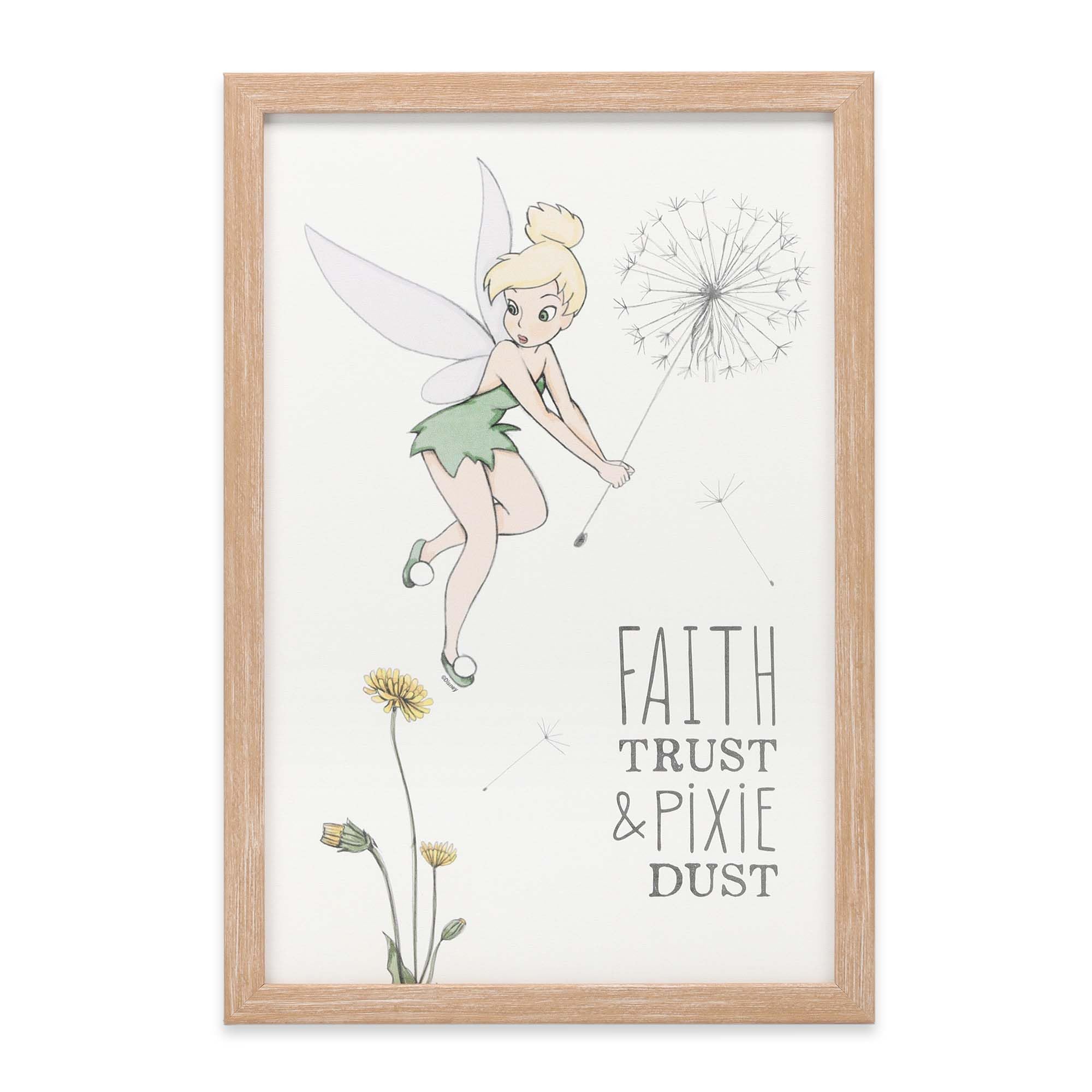 Foto 1 | Decoración De Pared De Peter Pan Tinker Bell De Disney Con Marco De Madera - Venta Internacional.