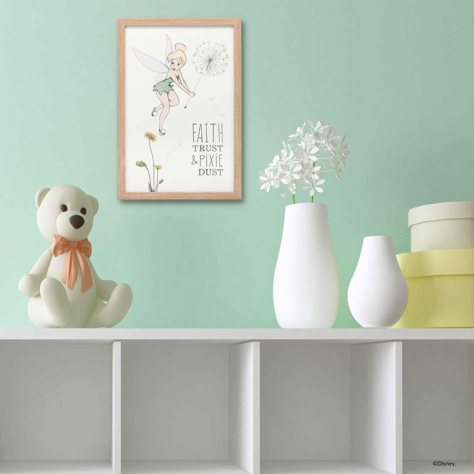 Foto 5 | Decoración De Pared De Peter Pan Tinker Bell De Disney Con Marco De Madera - Venta Internacional.