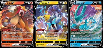 Foto 1 | Lote De Cartas Legendario De Pokémon Suicune V Entei V Raikou V - Venta Internacional.