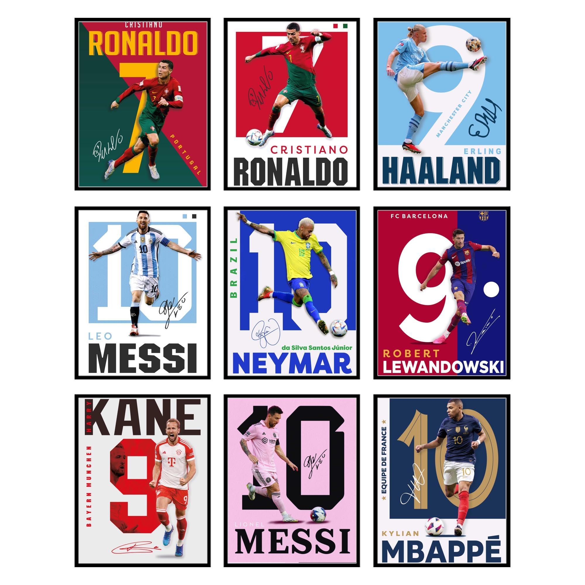Set De Pósteres Bigwig Prints Soccer Messi Ronaldo 20 X 25 Cm (9) - Venta Internacional.