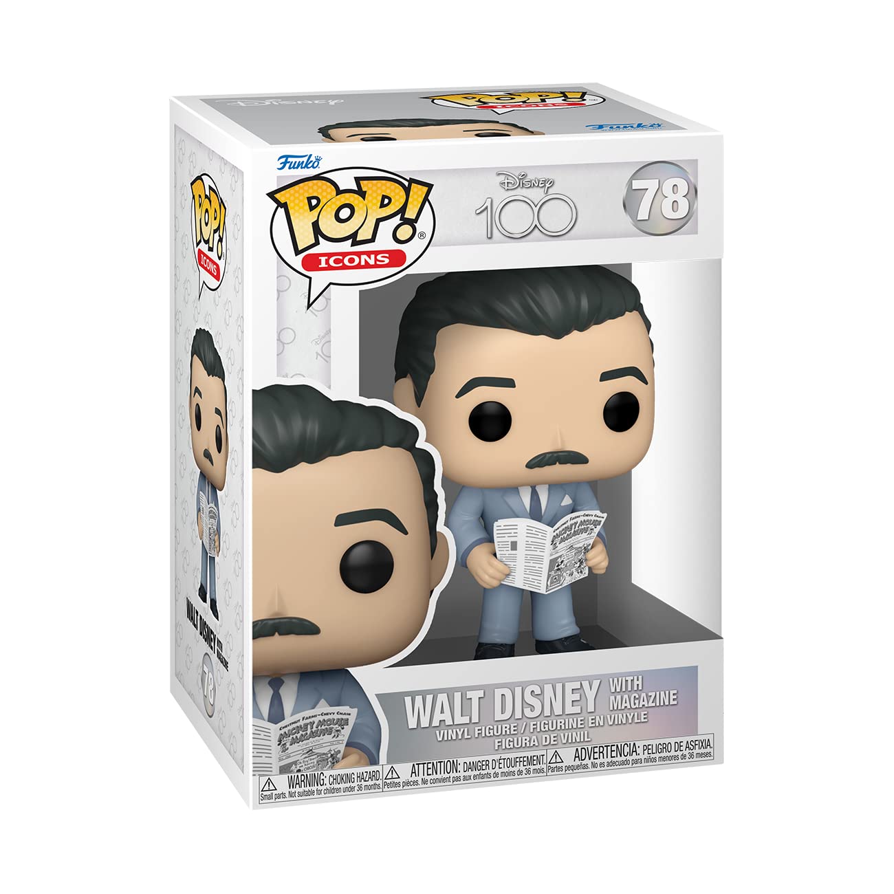 Foto 3 pulgar | Figura De Vinilo Funko Pop! Iconos Disney 100 Walt Disney 11 Cm - Venta Internacional.