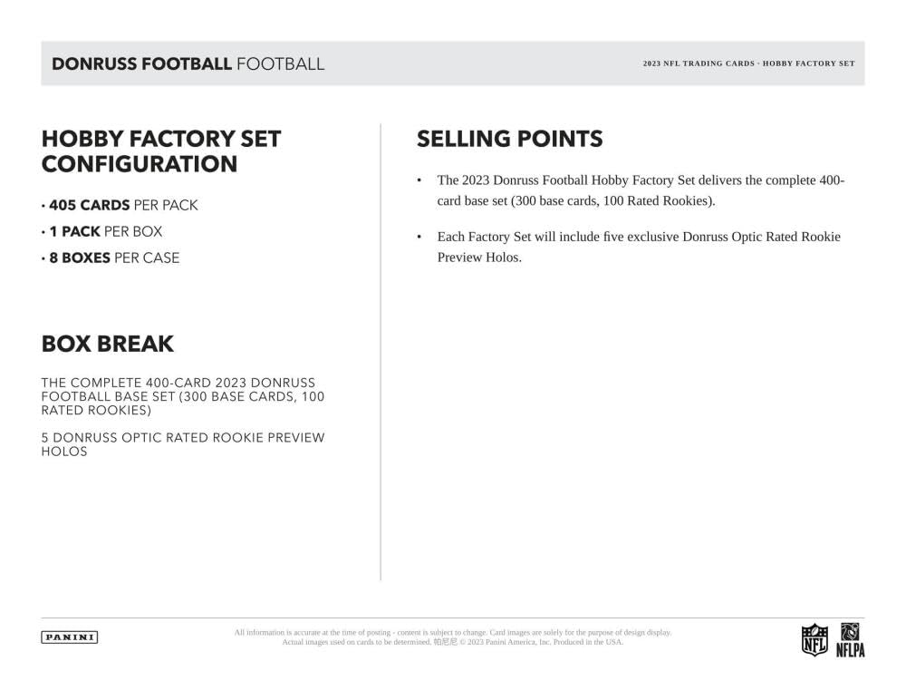 Foto 5 | Set Box Panini 2023 Donruss De Football Factory Con 400 Tarjetas - Venta Internacional.