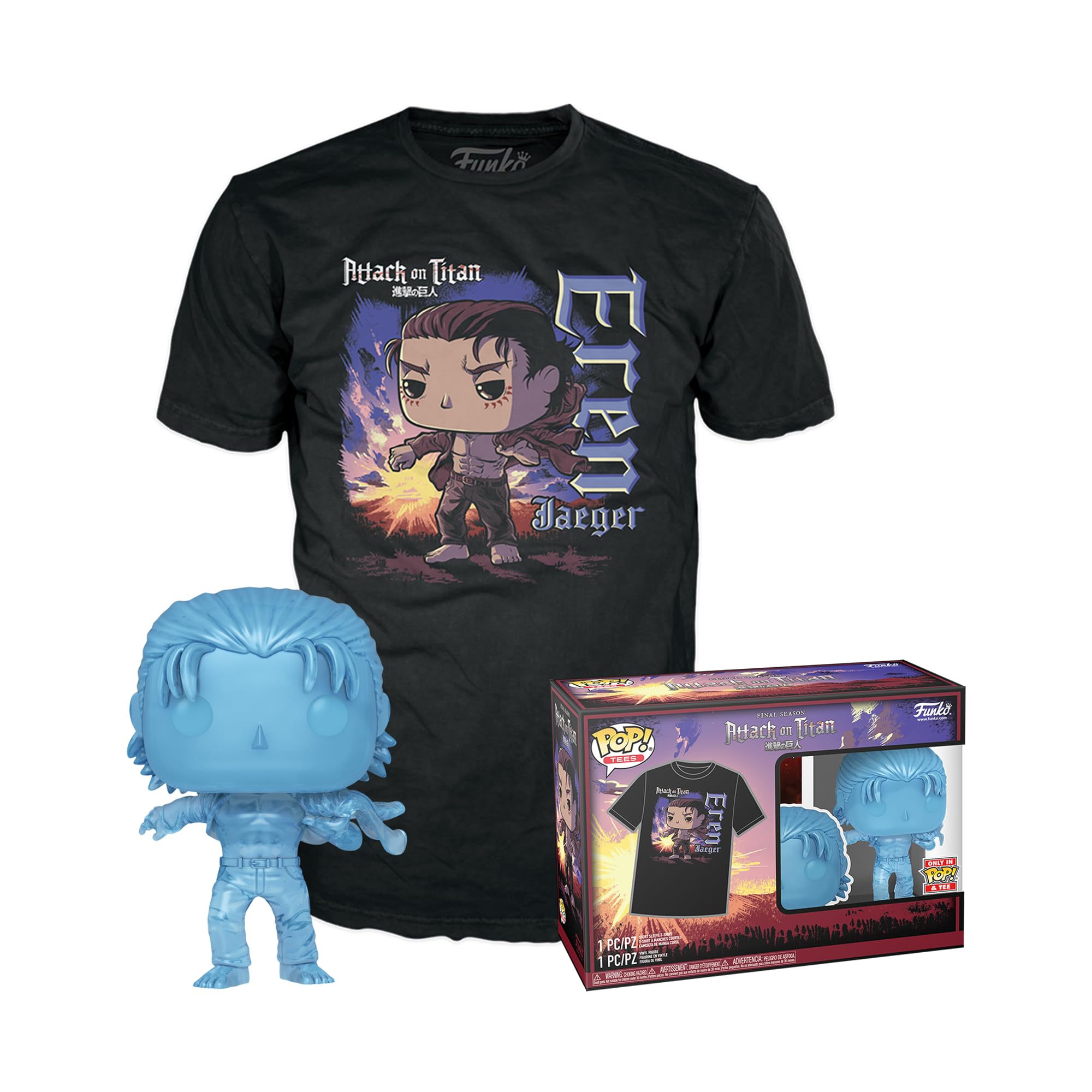 Foto 2 pulgar | ¡funko Pop! & Tee Attack On Titan Eren Con Marks Xl - Venta Internacional.