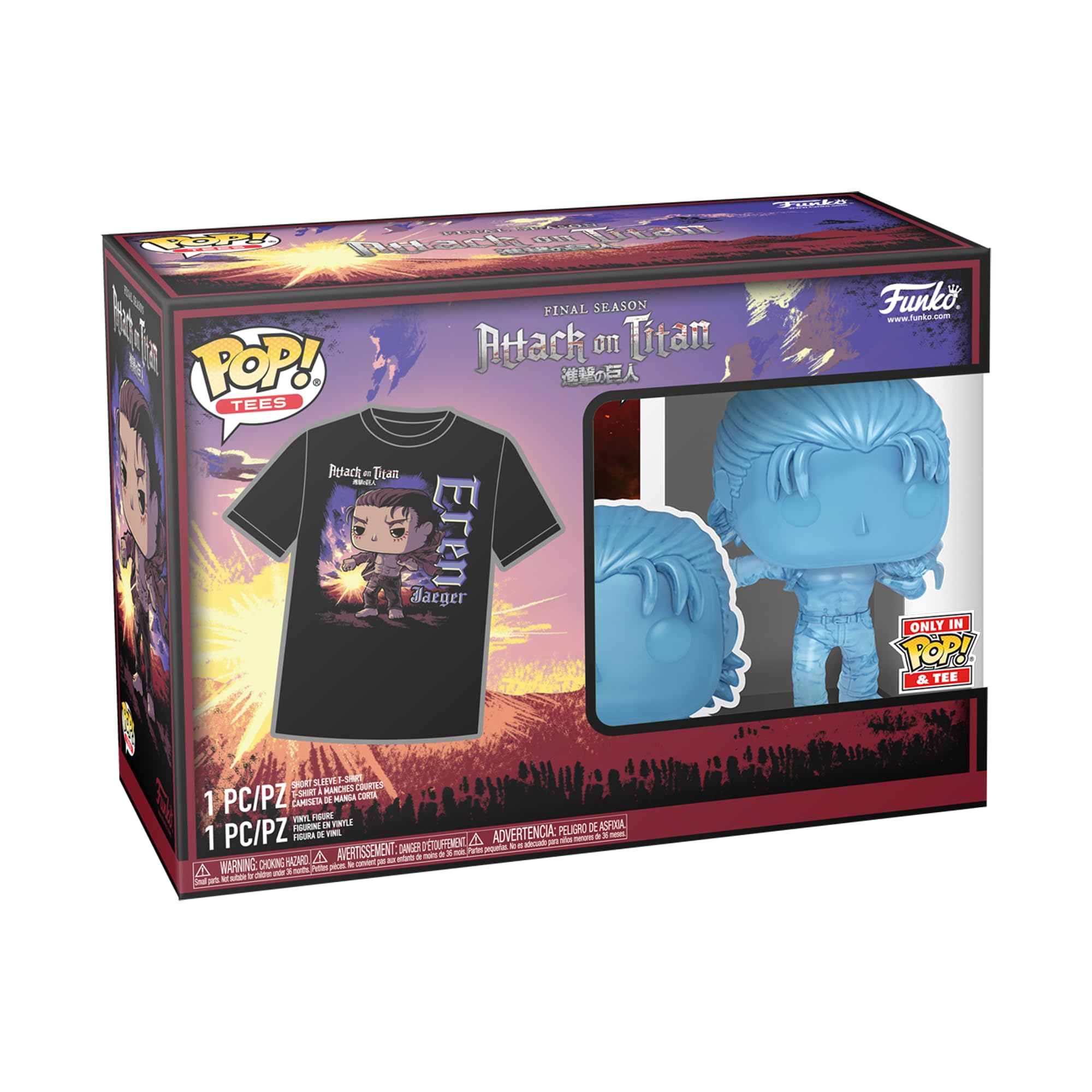 Foto 7 pulgar | ¡funko Pop! & Tee Attack On Titan Eren Con Marks Xl - Venta Internacional.