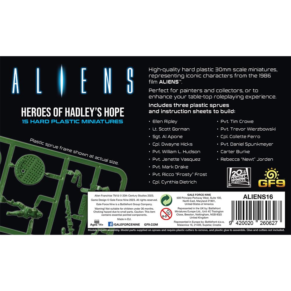 Foto 6 pulgar | Miniaturas Gale Force Nine Aliens Heroes Of Hadley's Hope - Venta Internacional.