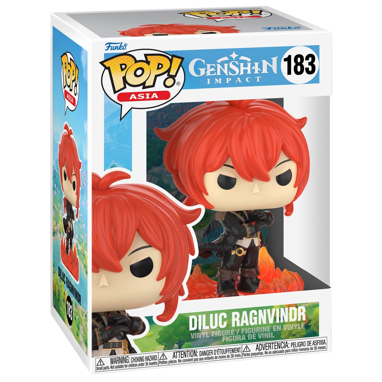Foto 2 pulgar | Figura Funko Pop! Juegos Genshin Impact Diluc Ragnvindr 12 Cm - Venta Internacional.
