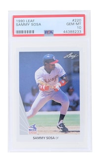 Foto 2 | Tarjeta Coleccionable Toynk Mlb 1990 Leaf #220 Sammy Sosa Rc Psa 10 - Venta Internacional.