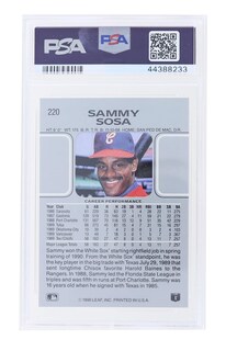Foto 3 | Tarjeta Coleccionable Toynk Mlb 1990 Leaf #220 Sammy Sosa Rc Psa 10 - Venta Internacional.