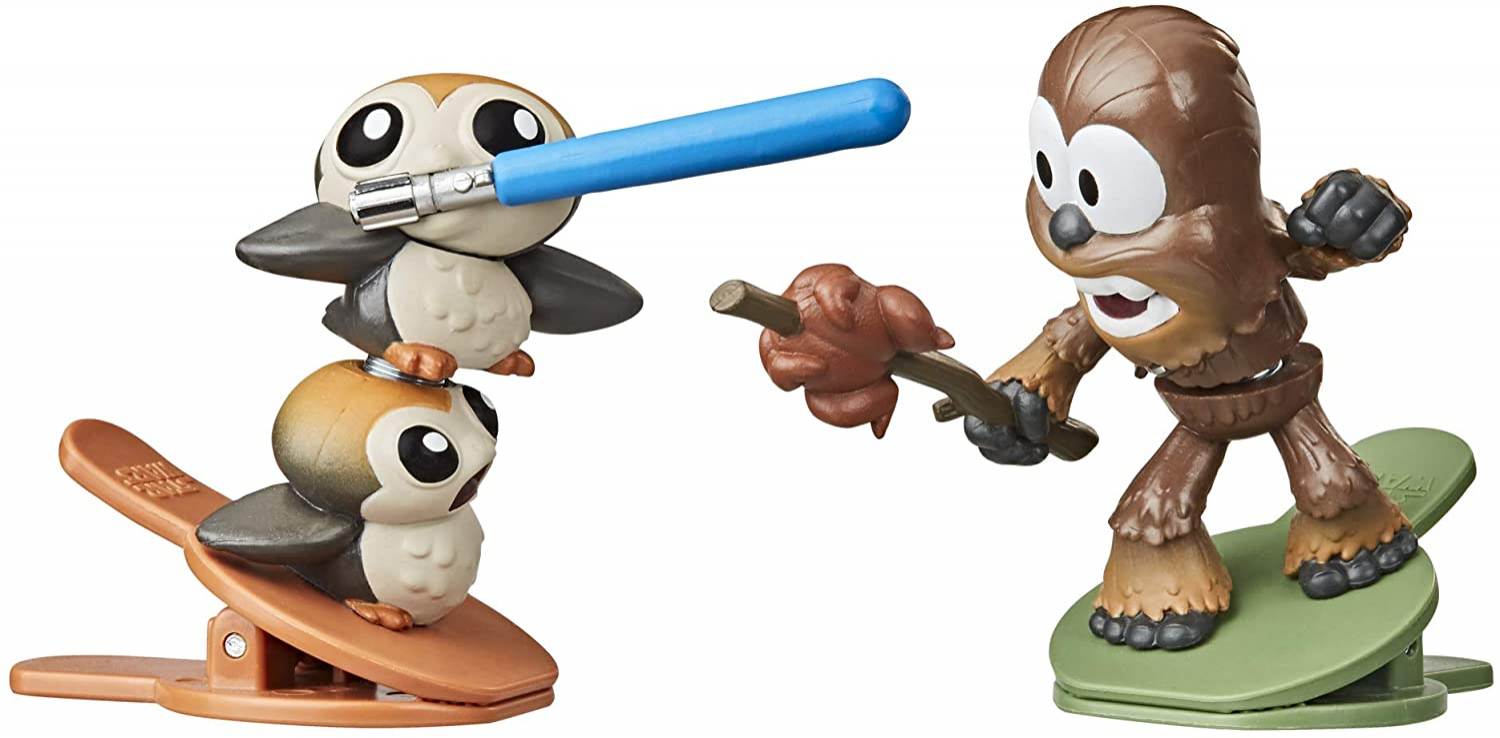 Foto 2 pulgar | Venta Internacional- Star Wars Battle Bobblers Porgs Vs Chewbacca Clippable Battling Figura De Acción 2