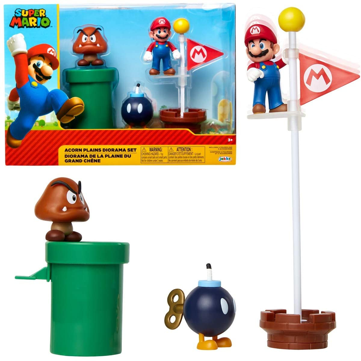 Venta Internacional- Super Mario Nintendo Acorn Plains 2.5 ''figura Multipack Diorama Conjunto De Accesorios