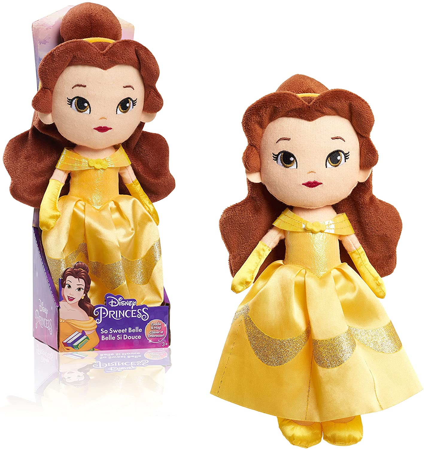 Venta Internacional- Princesa Disney Tan Dulce Peluche Con Vestido Amarillo, 12 Pulgadas De Lujo, Beauty And The Beast