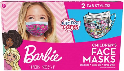 Foto 1 | Venta Internacional- Children's Single Use Face Mask, Barbie, 14 Recuento, Pequeño, Edades 2-7, Multi (61052)
