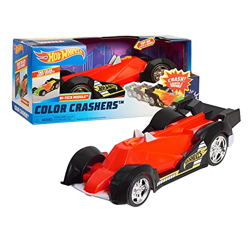Venta Internacional- Hot Wheels Color Crashers Hi-tech Missile, Motorizado De Juguete Con Luces Y Sonidos, Rojo, P
