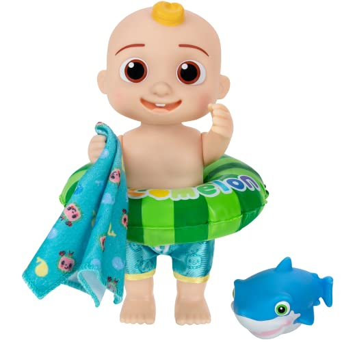 Venta Internacional- Cocomelon - Splish Splash Jj Doll - Con Escuadrón De Baño De Tiburones Y Accesorios