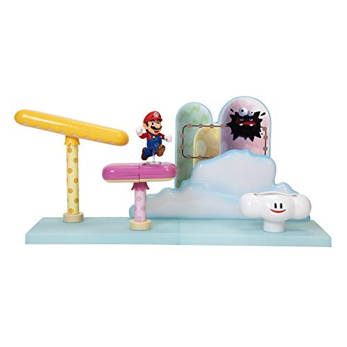 Foto 2 pulgar | Venta Internacional- Super Mario Cloud World Diorama Set Con 2.5'' Ejecutando La Figura De Acción De Mario