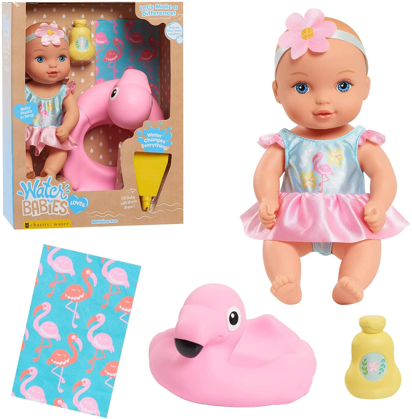 Foto 2 pulgar | Venta Internacional- Waterbabies Doll Bathtime Fun Flamingo, Apoya Una Asociación Con Caridad