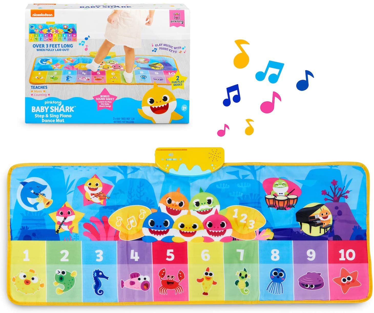 Venta Internacional- Wowwee Pinkfong Baby Shark Oficial - Paso & Amp, Canta La Alfombra De Baile De Piano, Multicolor