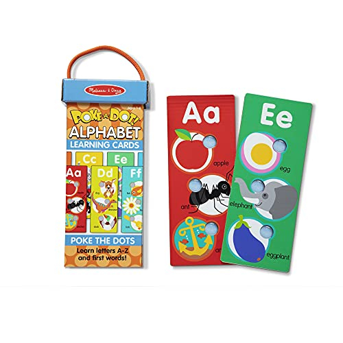 Venta Internacional-tarjetas De Aprendizaje Jumbo Alphabet Melissa & Doug Poke-a-dot Jumbo-13 Cartas De Doble Cara Y Tar