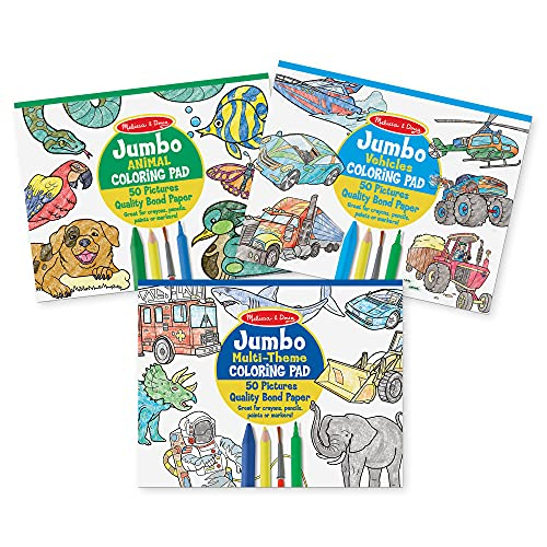 Foto 2 pulgar | Venta International - Melissa & Doug Jumbo De 50 Páginas Para Almohadillas Para Niños Para Niños - Animales, Vehícul