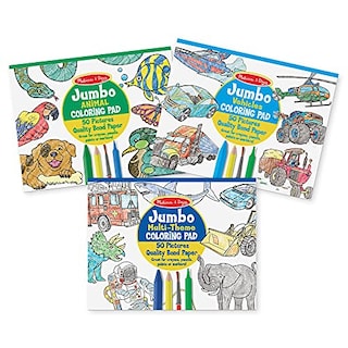 Foto 1 | Venta International - Melissa & Doug Jumbo De 50 Páginas Para Almohadillas Para Niños Para Niños - Animales, Vehícul