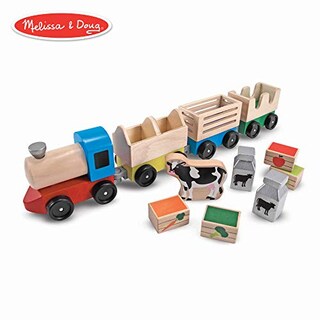 Foto 1 | Venta Internacional - Juego De Juguetes De Melissa & Doug Wooden Farm Train (empaque De Comercio Electrónico)