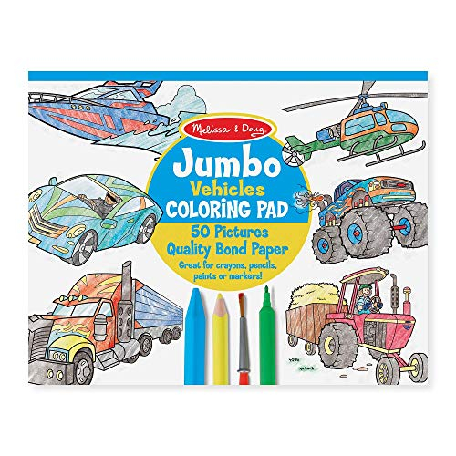 Foto 2 pulgar | Venta Internacional - Melissa & Doug Jumbo Coloring Pad: Vehículos - 50 Páginas De Papel De Enlace Blanco (11 X 14 Pul