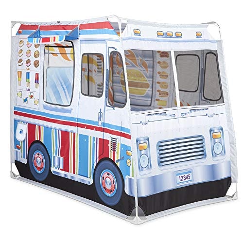 Venta Internacional Melissa Doug Food Truck Fabric Play Tent Playhouse Y Tote De Almacenamiento Helado En 1 Lado Coppel