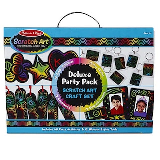 Foto 1 | Venta Internacional - Melissa & Doug Scratch Art Deluxe Party Pack Craft Set - 12 Pegatinas Jumbo, 12 Llave, 12 Marcado