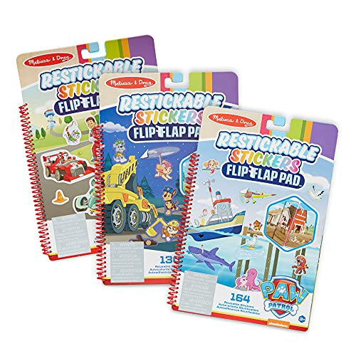 Venta Internacional-melissa & Doug Paw Patrol Pegatinas Reinvertibles Padly-flap Pack 3 Packing-misiones Clásicas, Adve