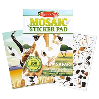 Foto 1 | Venta Internacional - Melissa & Doug Mosaic Sticker Pad Safari Animales (12 Escenas De Color Para Completar Con Más De