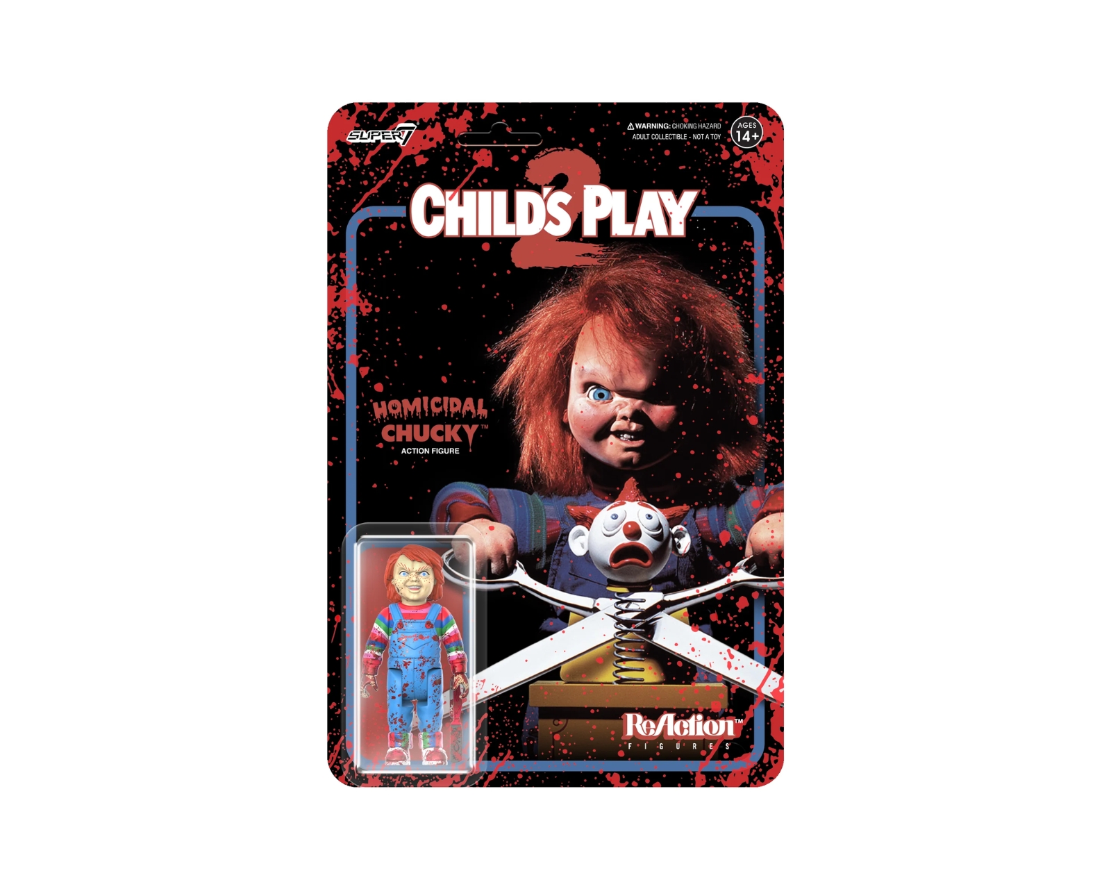 Foto 2 pulgar | Figura Super 7 Reaction Child's Play 2: Homicidal Chucky