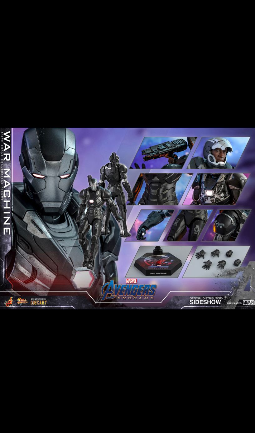 Foto 4 pulgar | War Machine Avengers Endgame Hot Toys